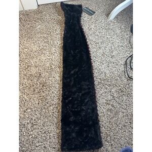 Pandemonium Millinery Faux Fur Pull-Thru Scarf Crimson‎ Black Reversible Seattle